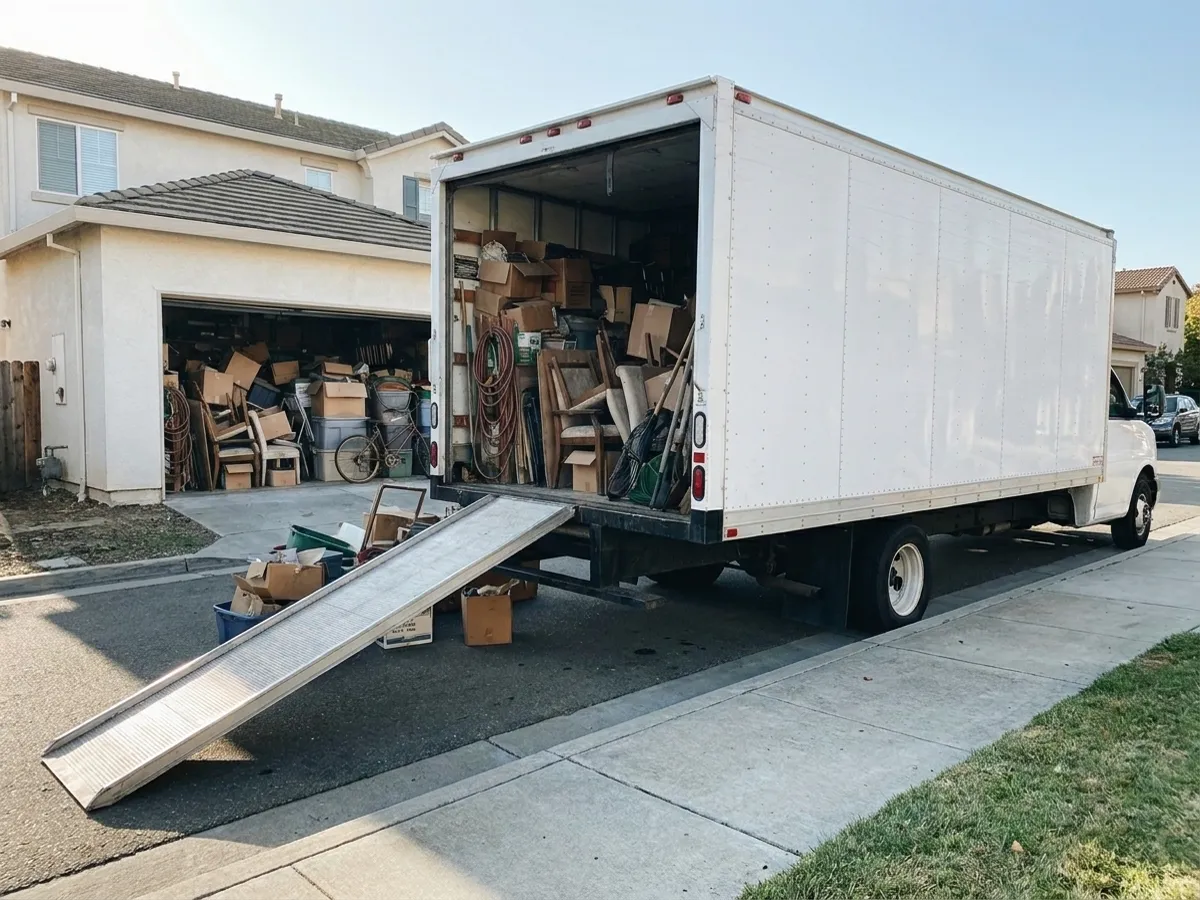 10:30 am: the truck loaded with everything that goes
